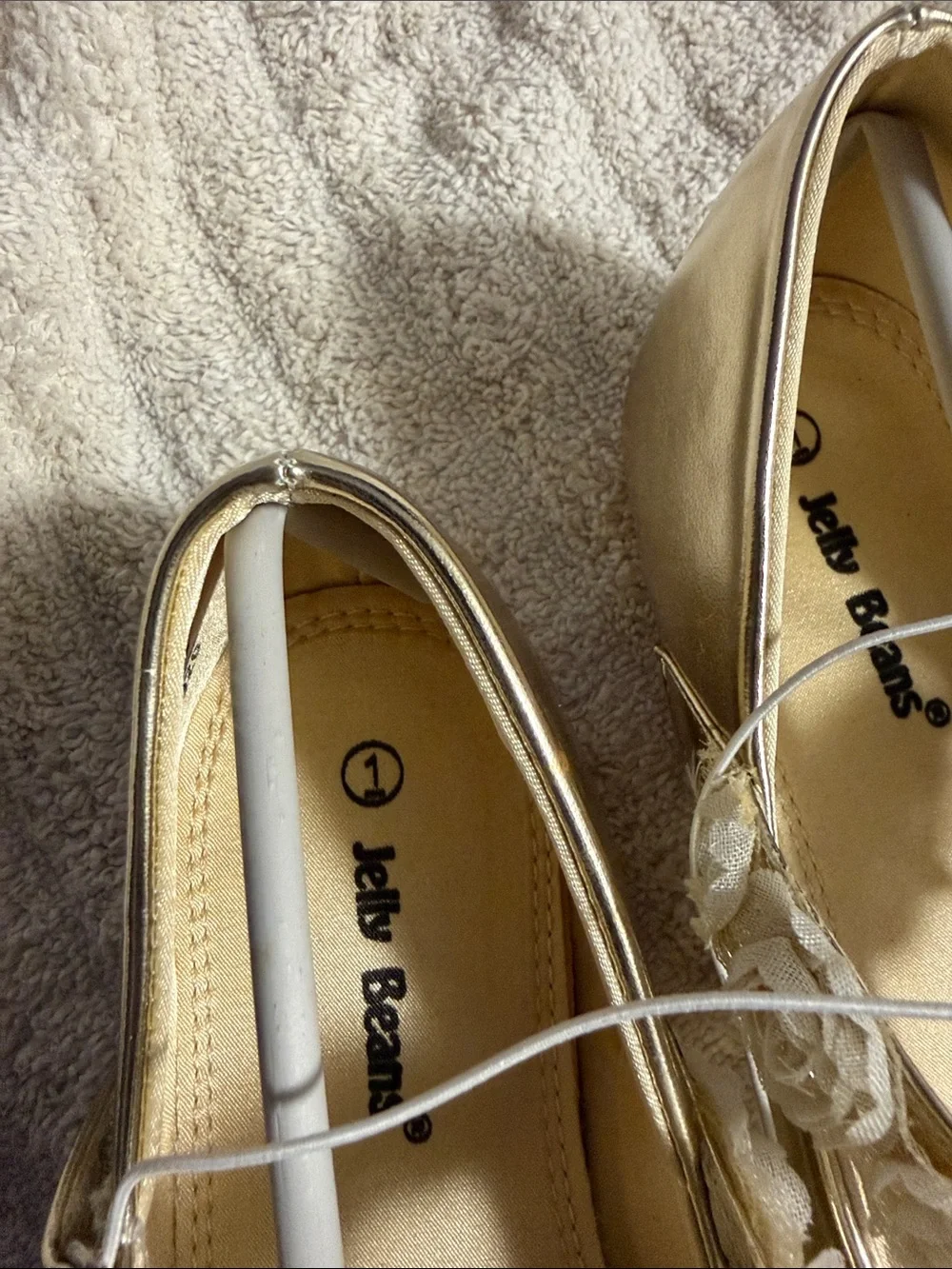 Jelly Beans Gold Girls Mary Jane Dress Shoes